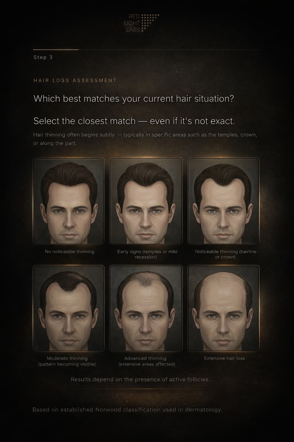 Hair Loss Assessment – Which best matches your current hair situation?